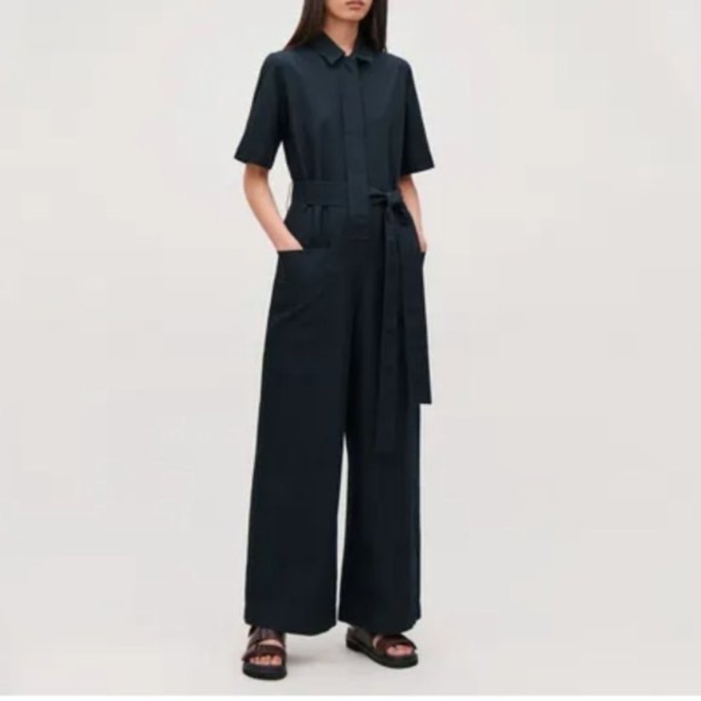 COS new with tags blue belted jumpsuit